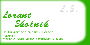 lorant skolnik business card