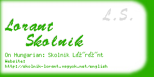 lorant skolnik business card